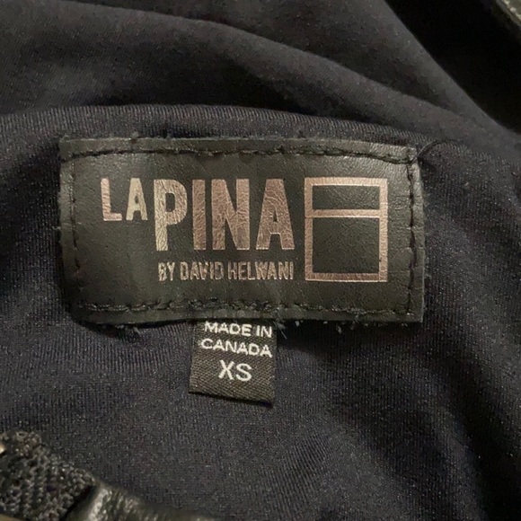 La Pina by David Helmani black dress with leather detail - Picture 6 of 9